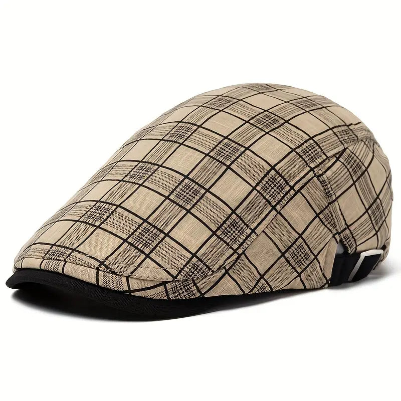 Ashford  - Adjustable Vintage Plaid Beret Cap
