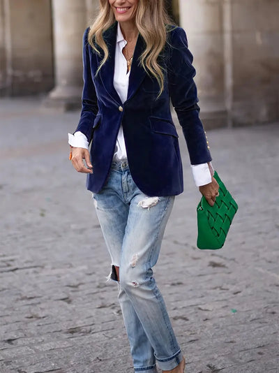Isla | Elegant Velvet Blazer