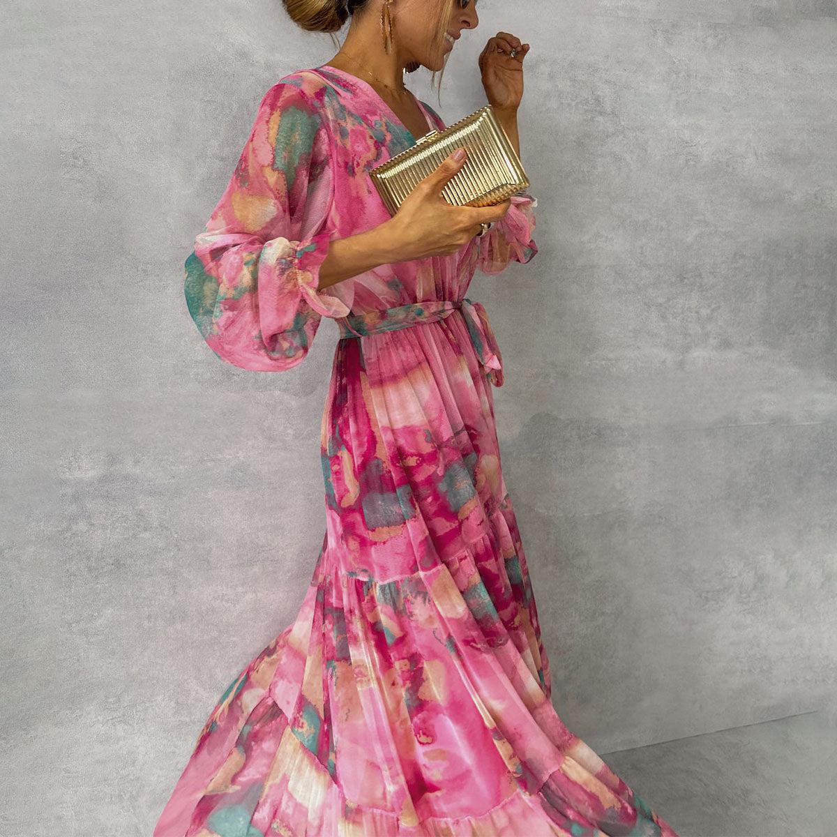 FLORENCE | ELEGANT & FLOWY DRESS WITH FLORAL PATTERN