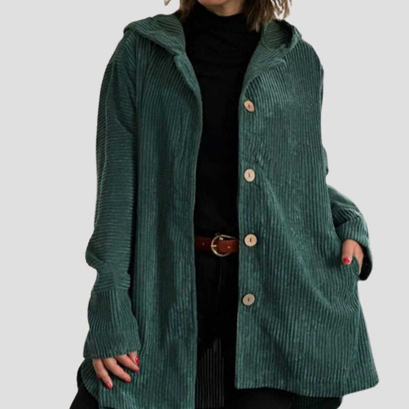 Casual corduroy hoodie jacket for autumn