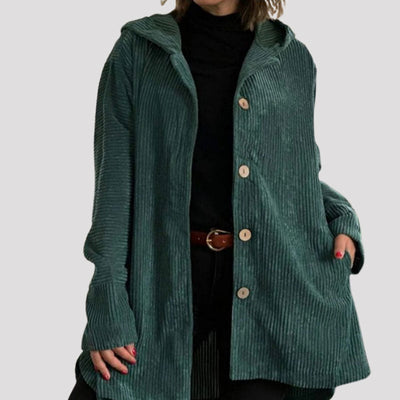 Casual corduroy hoodie jacket for autumn