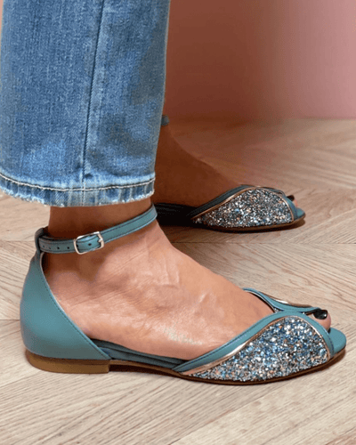BRIGITTA | Elegant Low Glitter Sandals Perfect for Any Occasion