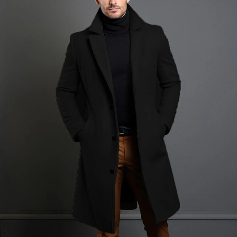 Brunetti's - Long Sleeve Wool Coat With Pockets