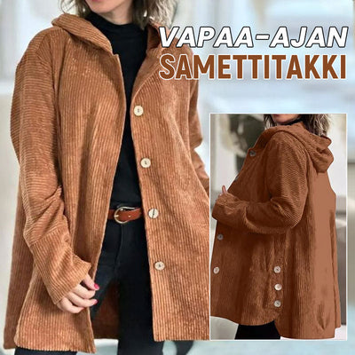 Casual corduroy hoodie jacket for autumn