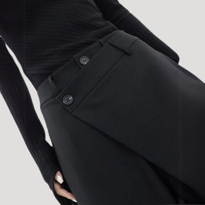 Women’s black wide leg trousers – high waisted flowy