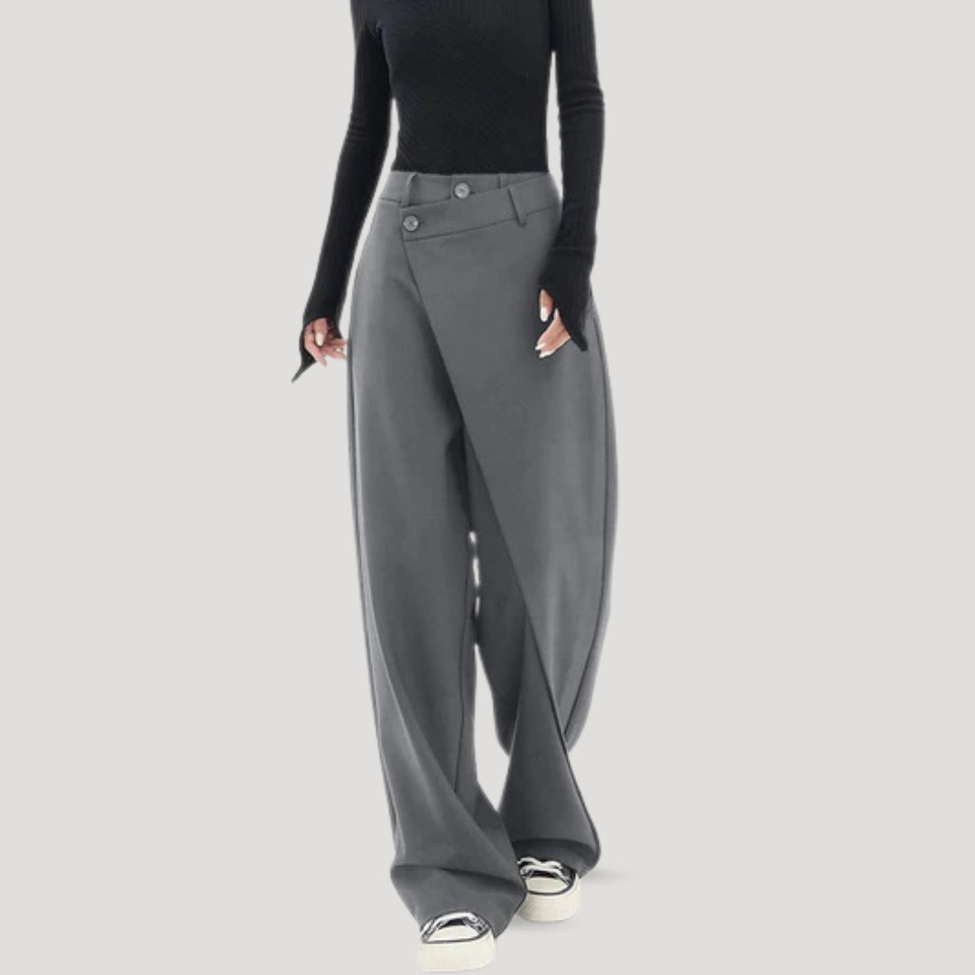 Women’s black wide leg trousers – high waisted flowy