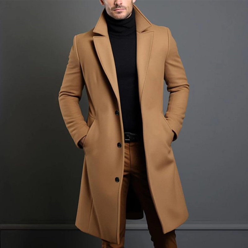 Brunetti's - Long Sleeve Wool Coat With Pockets