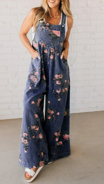 DAPHNE | WOMEN'S SUMMER DUNGAREES WITH PLAYFUL PRINT