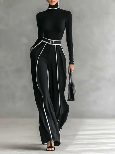 Lola | Two-Piece Set with Long Sleeve High Neck Top