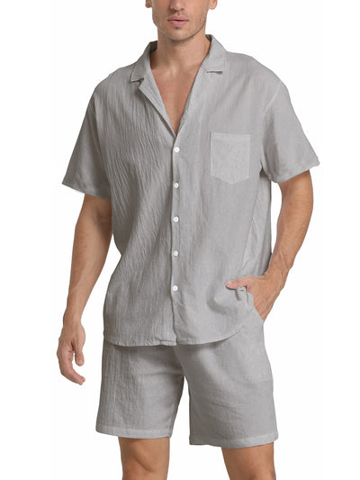 Men's Linen Shirt and Shorts Set