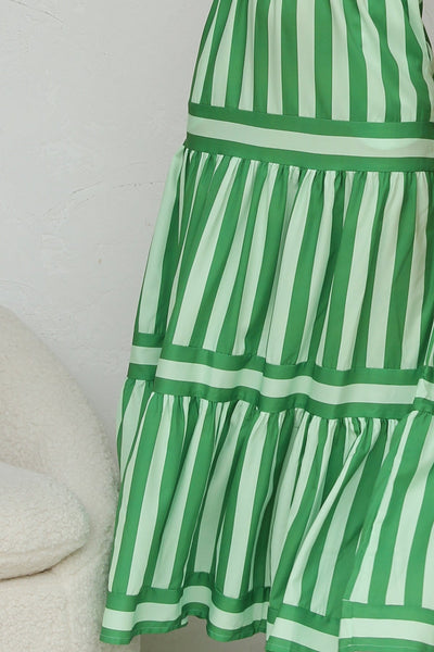 MOUNA | STRIPED SPAGHETTI  STRAP DRESS