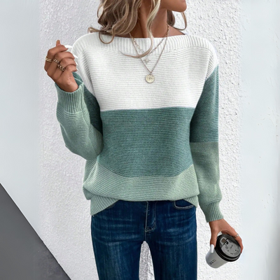 Clara | Elegant Tricolour Patchwork Jumper