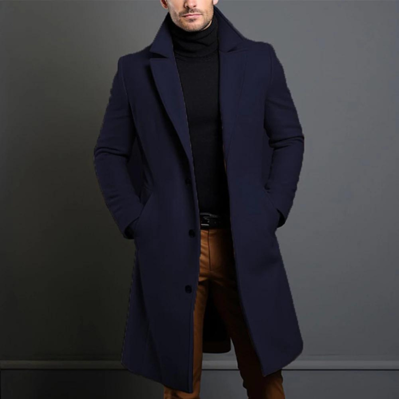 Brunetti's - Long Sleeve Wool Coat With Pockets