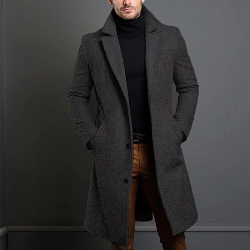 Brunetti's - Long Sleeve Wool Coat With Pockets