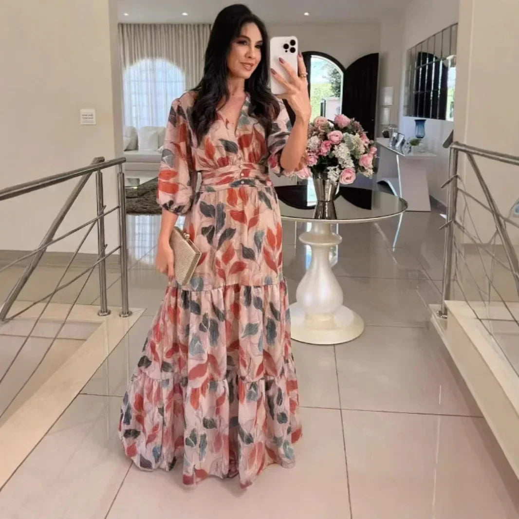 LARSA | LONG FLORAL ELEGANT DRESS