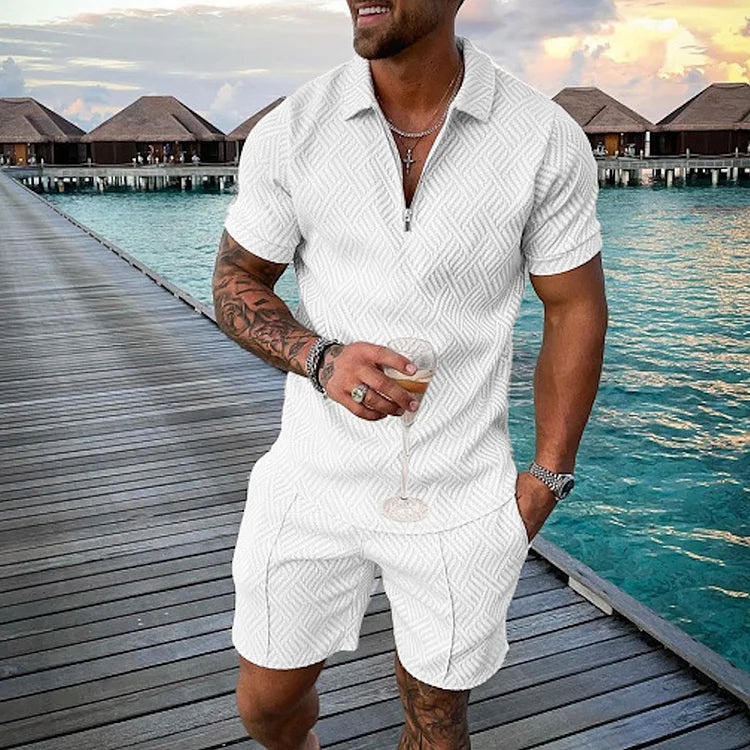 TIM | INFINITE WHITE POLO SHIRT & SHORTS SET