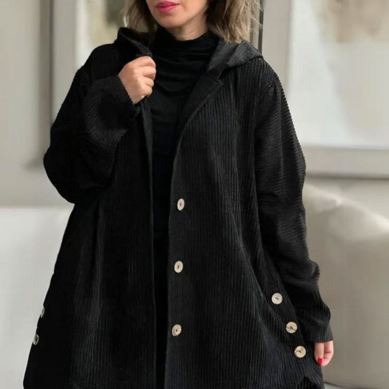 Casual corduroy hoodie jacket for autumn