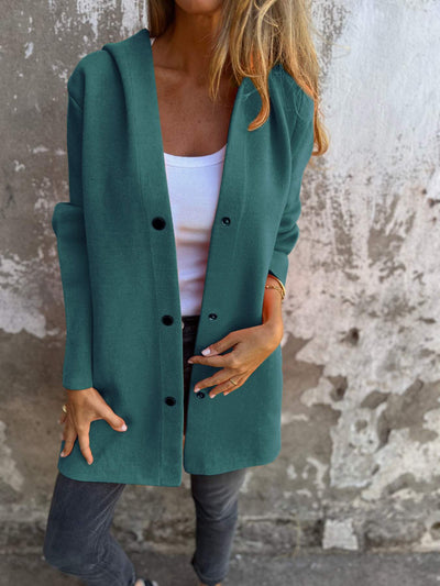 Arianna | Button-detailed Hooded Cardigan