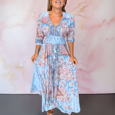 MALLORY | ELEGANT SUMMER DRESS WITH V-NECK