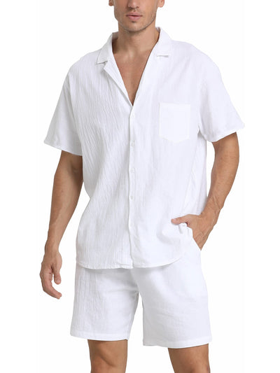 Men's Linen Shirt and Shorts Set