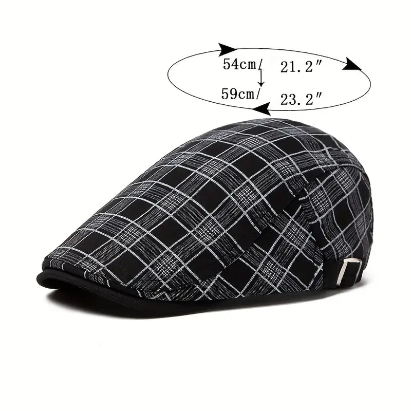 Ashford  - Adjustable Vintage Plaid Beret Cap
