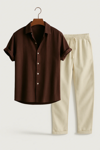 Men's Cotton Shirt and Pants Set