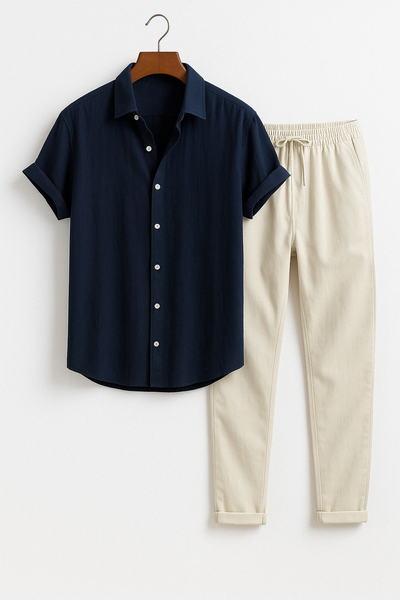 Men's Cotton Shirt and Pants Set