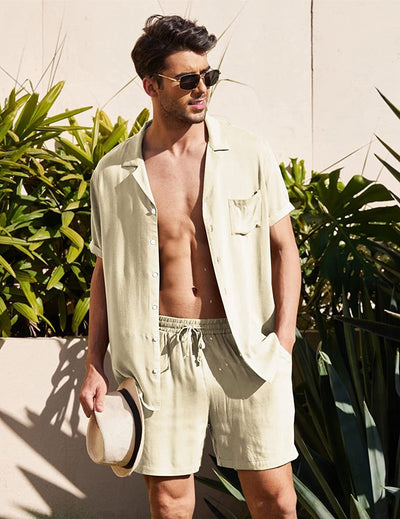 Men's Lightweight Casual Shorts and T-Shirt Set