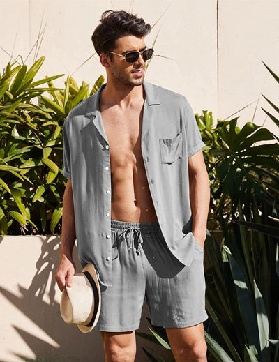 Men's Lightweight Casual Shorts and T-Shirt Set