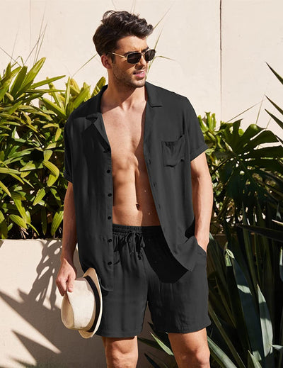 Men's Lightweight Casual Shorts and T-Shirt Set