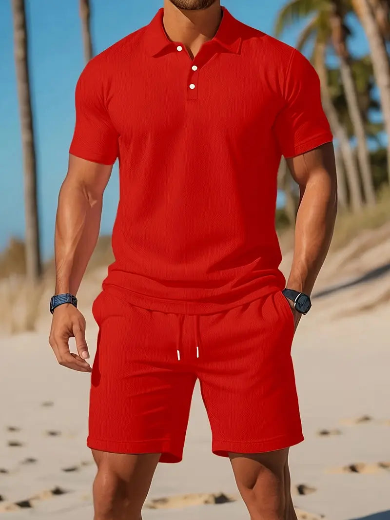 Men's Polo Shirt Set – Casual Spring & Summer Outfit