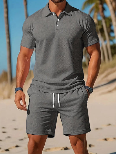 Men's Polo Shirt and Shorts Set - Stylish Casual Outfit