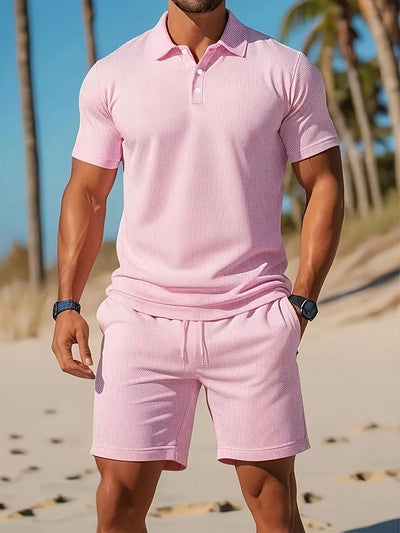 Men's Polo Shirt and Shorts Set - Stylish Casual Outfit
