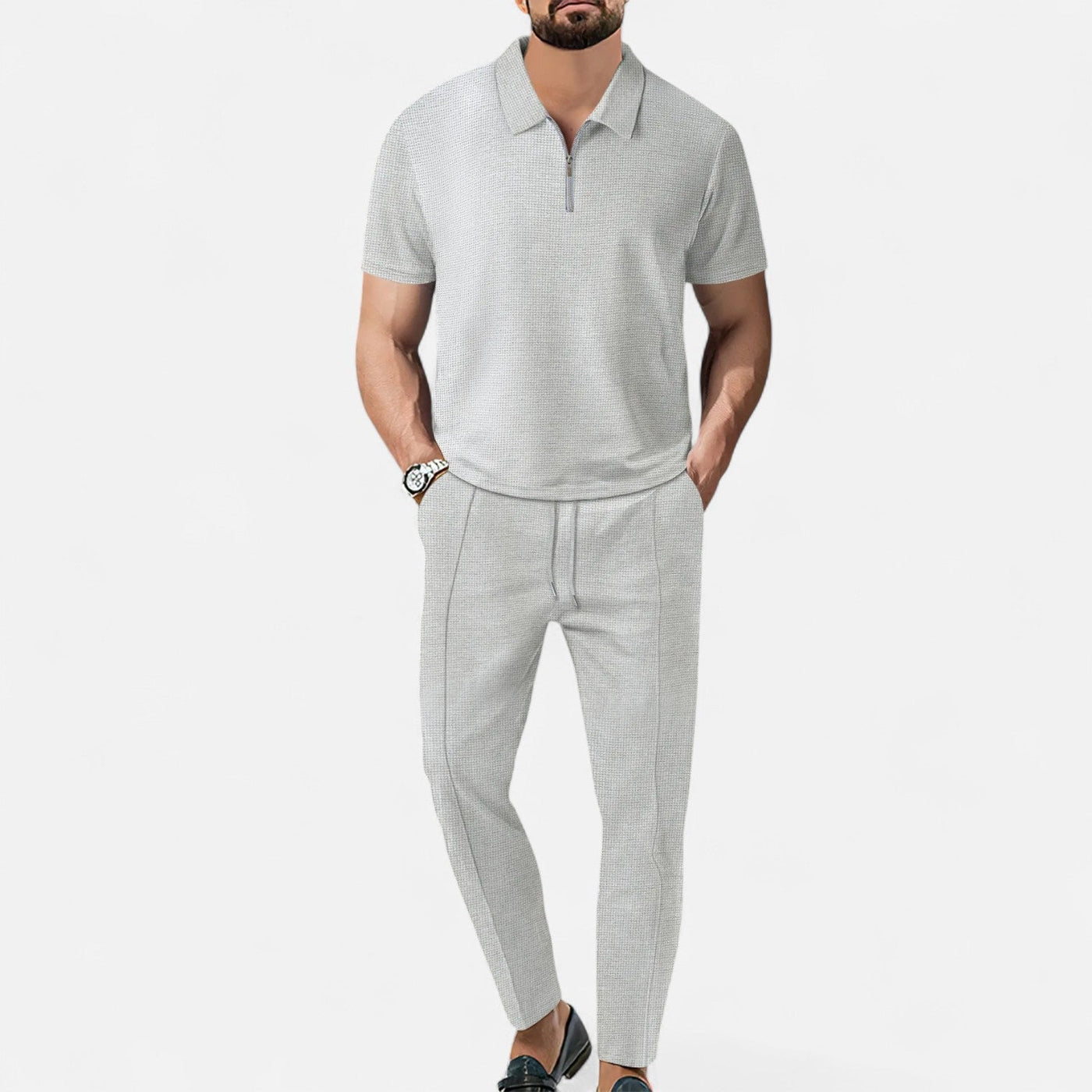 Men's Polo & Trouser Set – Smart Casual Outfit