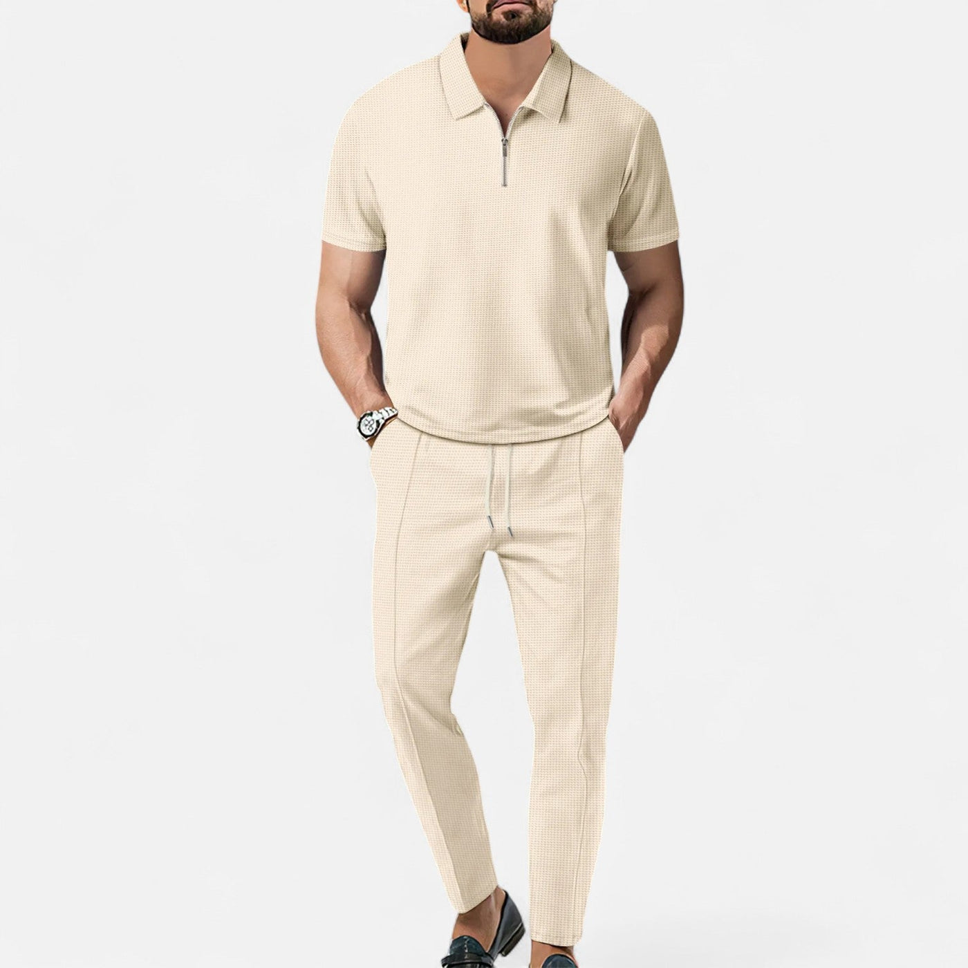 Men's Polo & Trouser Set – Smart Casual Outfit