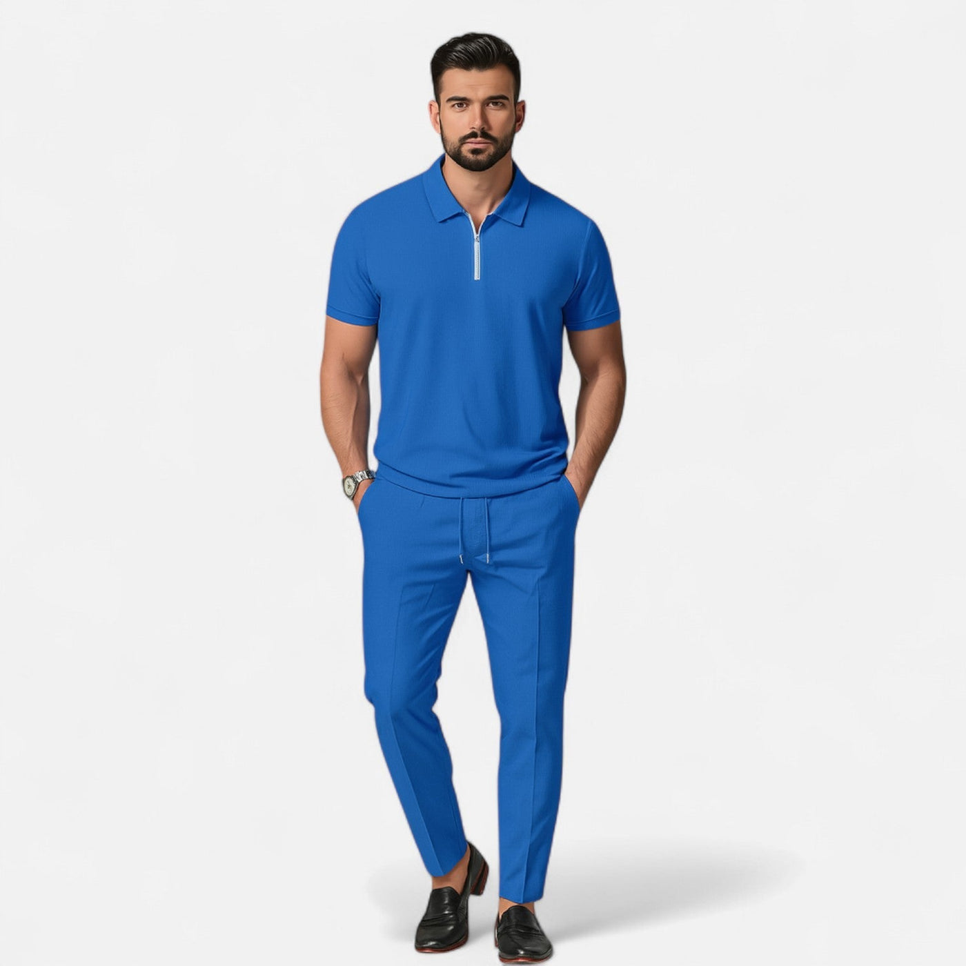 Men's Polo & Trouser Set – Smart Casual Outfit