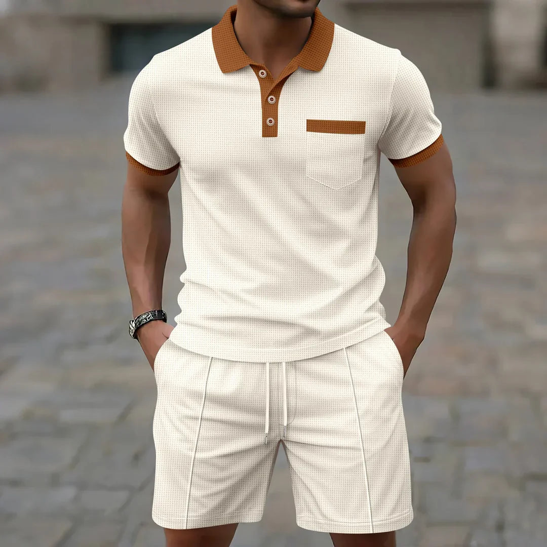 Men's Polo Shirts and Shorts Summer Set