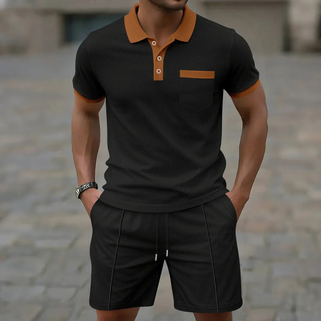 Men's Polo Shirts and Shorts Summer Set