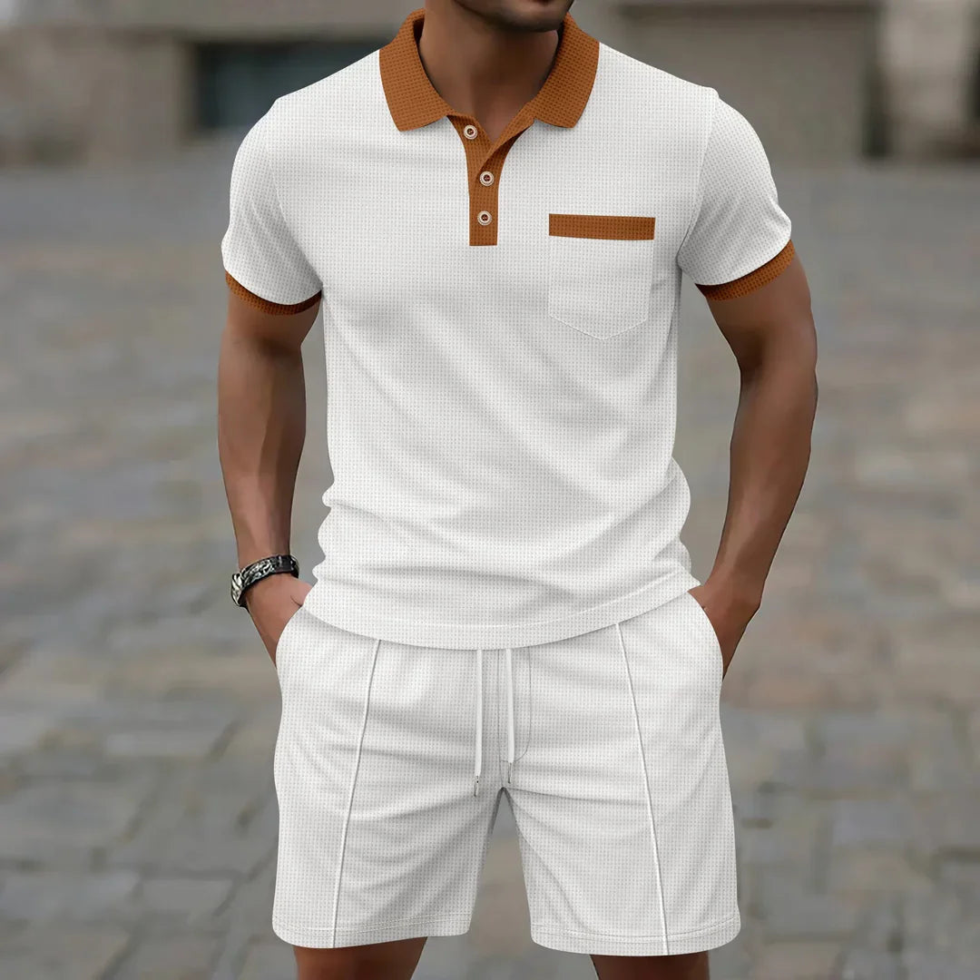 Men's Polo Shirts and Shorts Summer Set