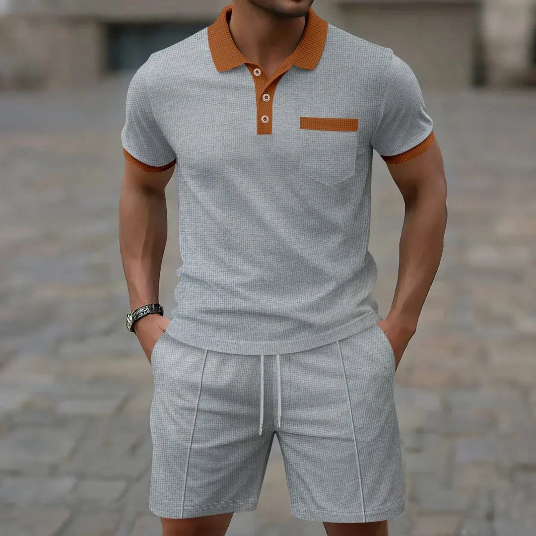 Men's Polo Shirts and Shorts Summer Set
