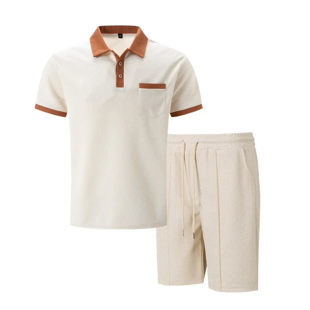 Men's Polo Shirts and Shorts Summer Set