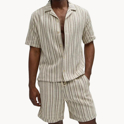 Men's Retro-Inspired Polo and Short Set