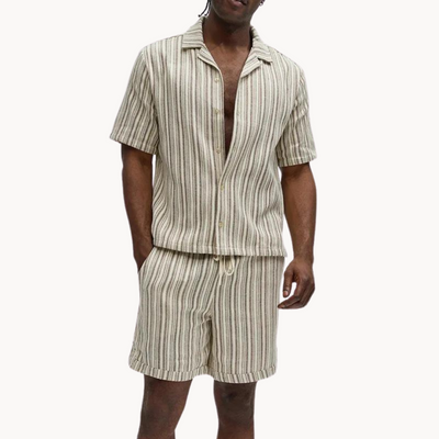 Men's Retro-Inspired Polo and Short Set