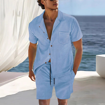 Men's Cotton Shirt and Shorts Set
