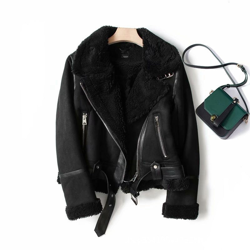 Flor | Suede Velvet Fur Lambswool Jacket