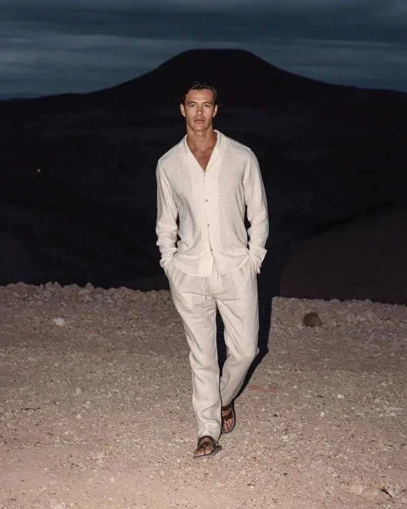 Men's Linen Shirt and Pants Set