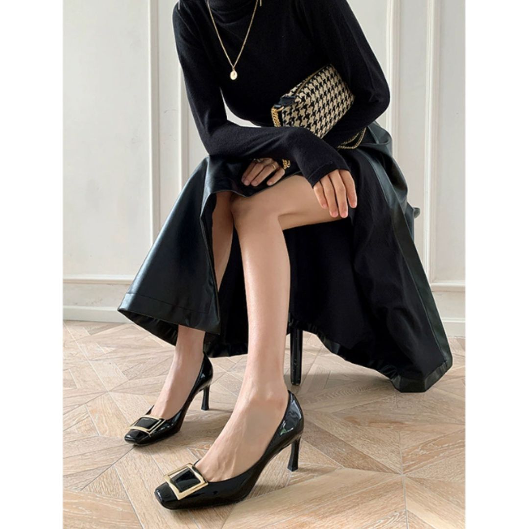 Teona™ | Elegant square-toed sandals with mid heel for a refined style