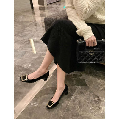 Teona™ | Elegant square-toed sandals with mid heel for a refined style