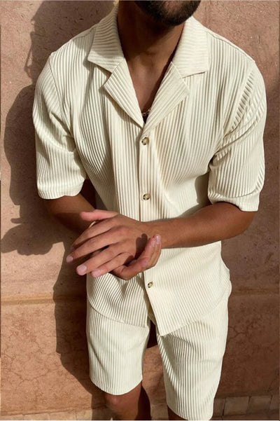 Men's Cord Set Short Sleeve Outfit