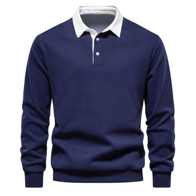 Austin - Long-Sleeved Polo Collar Sweatshirt